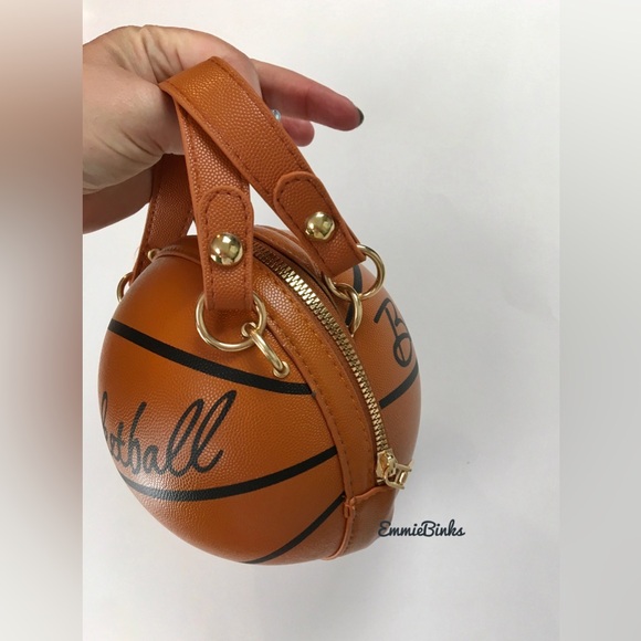 New Vegan Leather Mini Basketball Purse ~ Clutch Crossbody Basketball Bag - Picture 8 of 16